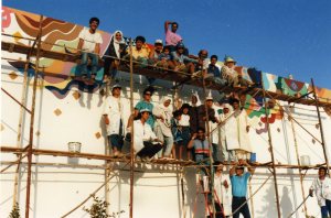 Qassim met studenten in Libië