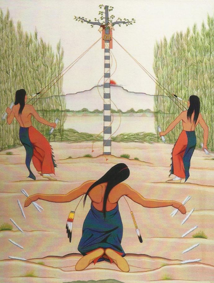 Oscar Howe Sundance aquarel 1949