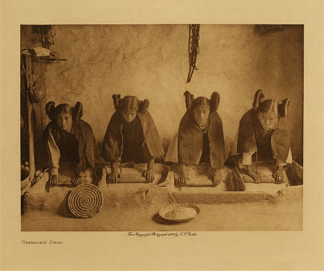 Curtis Grinding meal (Hopi)